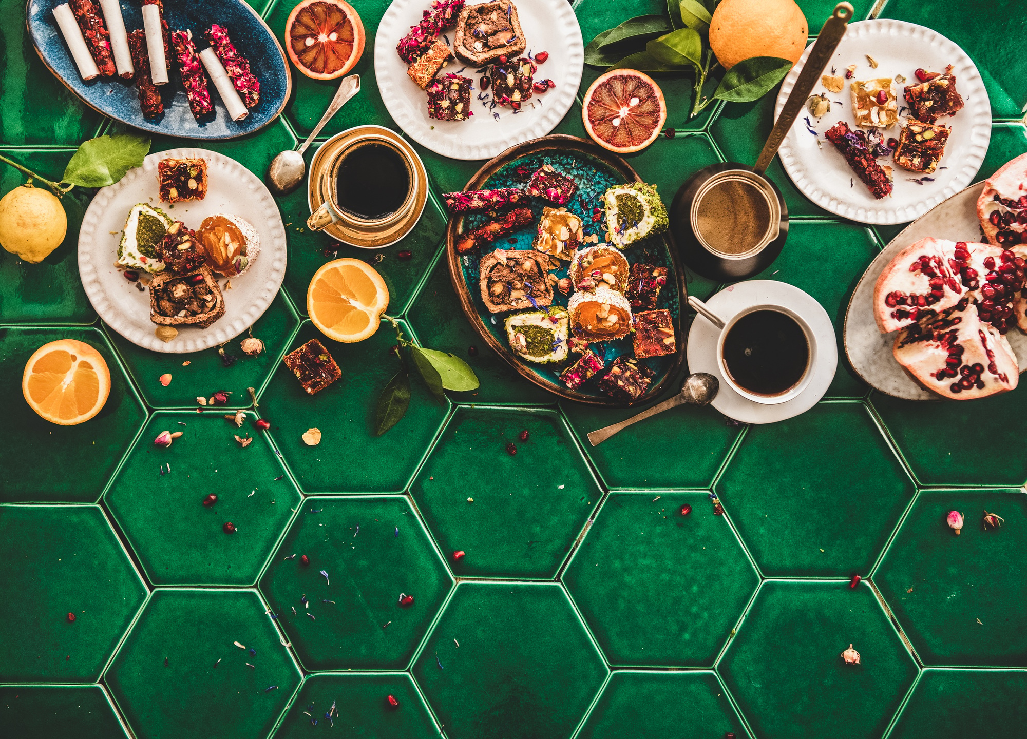 turkish-traditional-lokum-sweet-delight-with-turkish-coffee-top-view